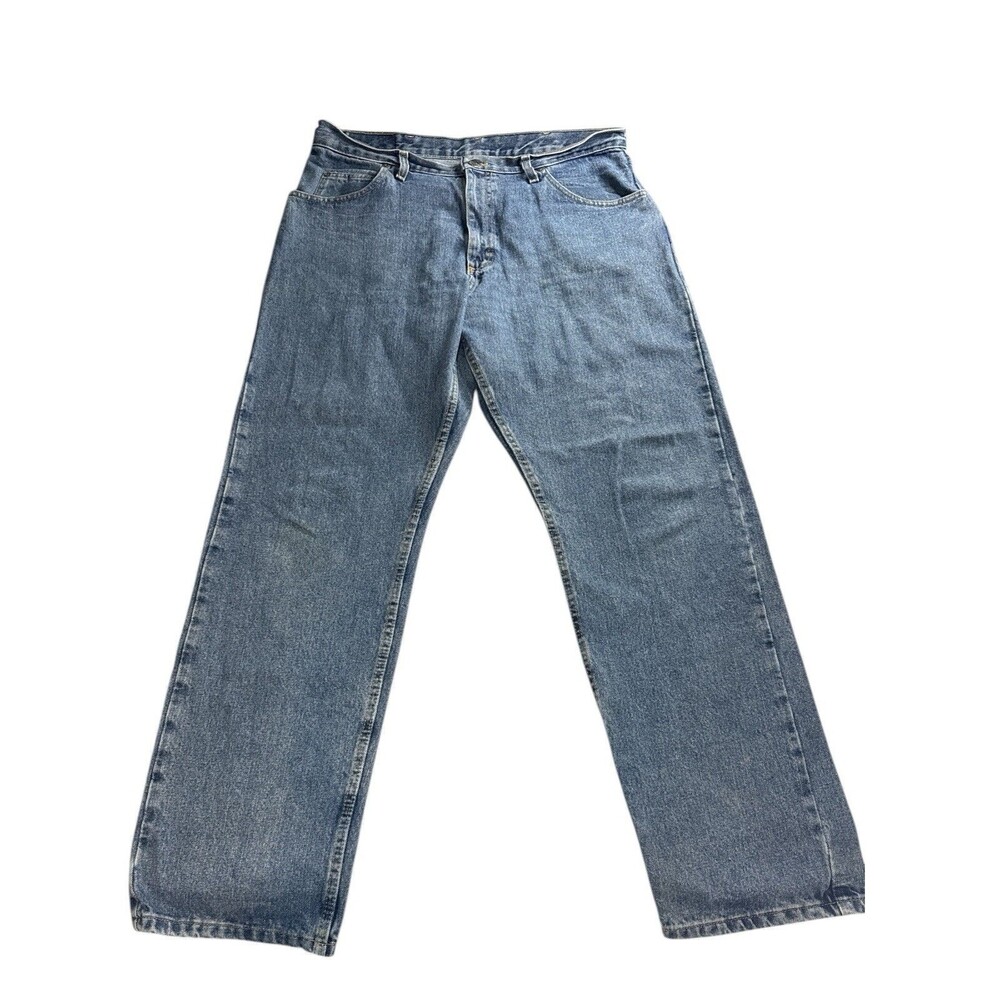 Wrangler 97601VR Men's Relaxed Fit Jeans 36x34 High Rise Straight Leg Blue